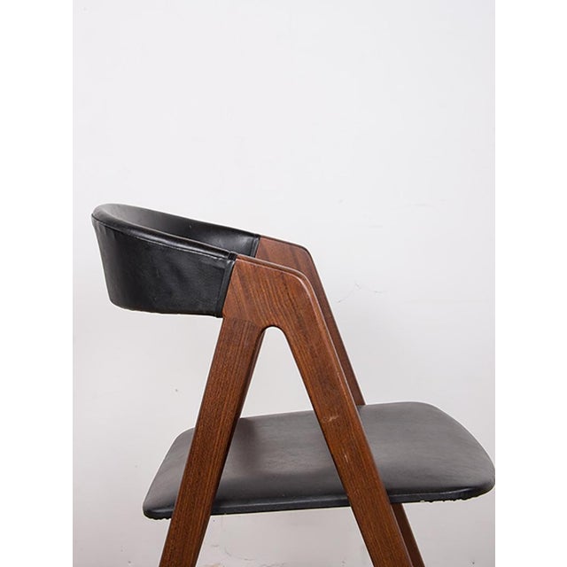 Danish Chairs in Afromosia and Skai Model 205 by Thomas Harlev for Farstrup Stolefabrik, 1960s, Set of 4 For Sale - Image 13 of 15