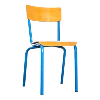 Blue Simple Stacking Dining Chair from Mullca, 1960s For Sale