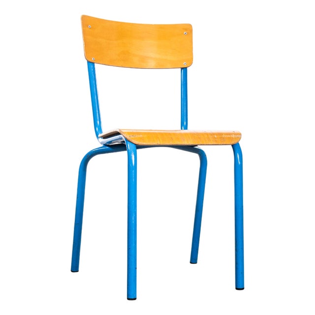 Blue Simple Stacking Dining Chair from Mullca, 1960s For Sale