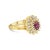 Ruby Diamond Halo Engagement Ring 1.25cttw 14k Yellow Gold, Size 9 For Sale - Image 4 of 10