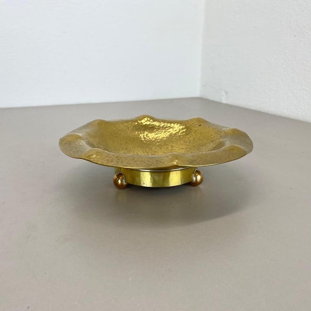Vintage Brass Handmade Shell Plate, Austria, 1950s For Sale - Image 3 of 18