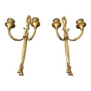 Pair of Antique Louis XV Style Bronze Sconces