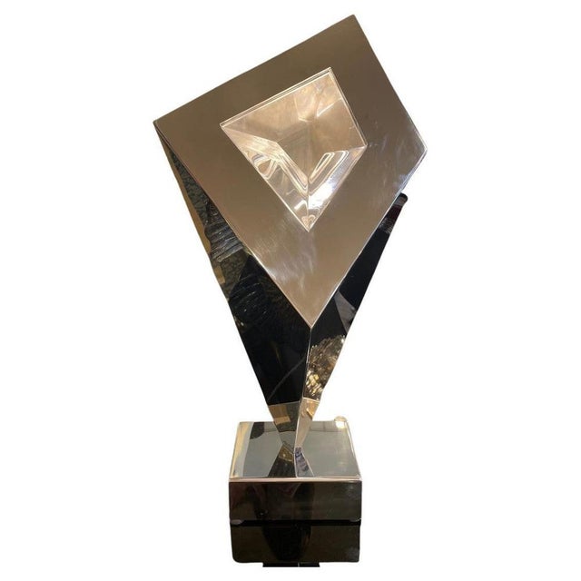 Table Lamp by Giovanni Banci in Aluminum and Opaline Glass, 1970s For Sale - Image 13 of 13