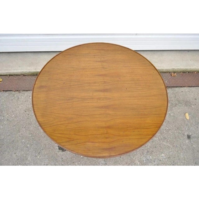 Vintage French Country Provincial Round Cherry Occasional Side Table W/ Drawer For Sale - Image 4 of 11
