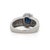 2.50 Carat Oval Cut Blue Sapphire & Diamond Halo in 14k White Gold Vintage Ring, Size 8 For Sale - Image 4 of 6