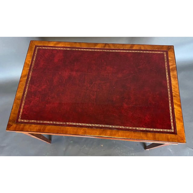 19th Century English Satinwood and Leather Table For Sale - Image 4 of 8