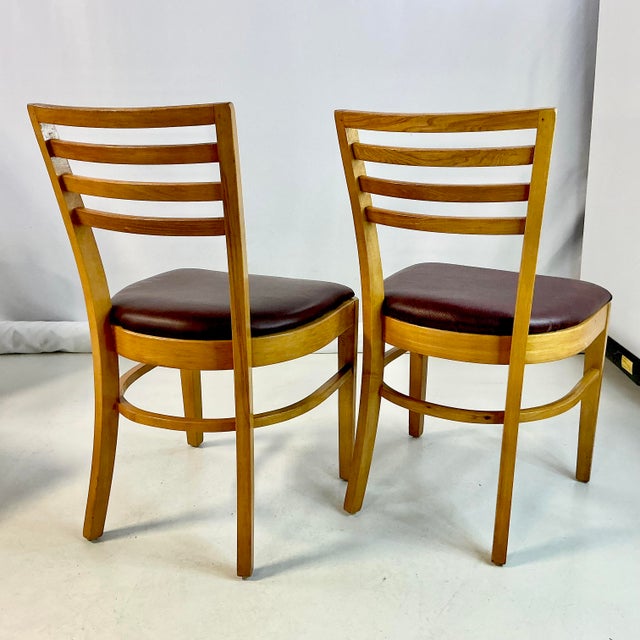 1940s Vintage Art Deco Italian Honey Stained Maple Back Slat Dining Chairs - Set of 6, After Gio Ponti For Sale - Image 11 of 13