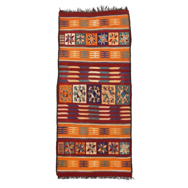 Textile Vintage Berber Moroccan Kilim High-Low Texture Rug - 06'04 X 14'01 For Sale - Image 7 of 7