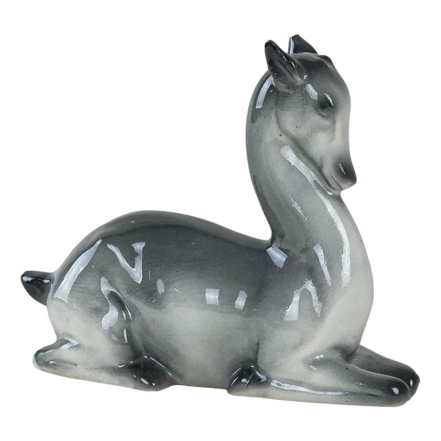 Danish Ceramic Deer Figurine, 1970s For Sale