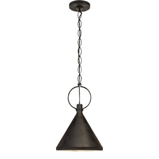 Suzanne Kasler for Visual Comfort Signature Limoges Medium Pendant in Natural Rust with Aged Iron Shade For Sale