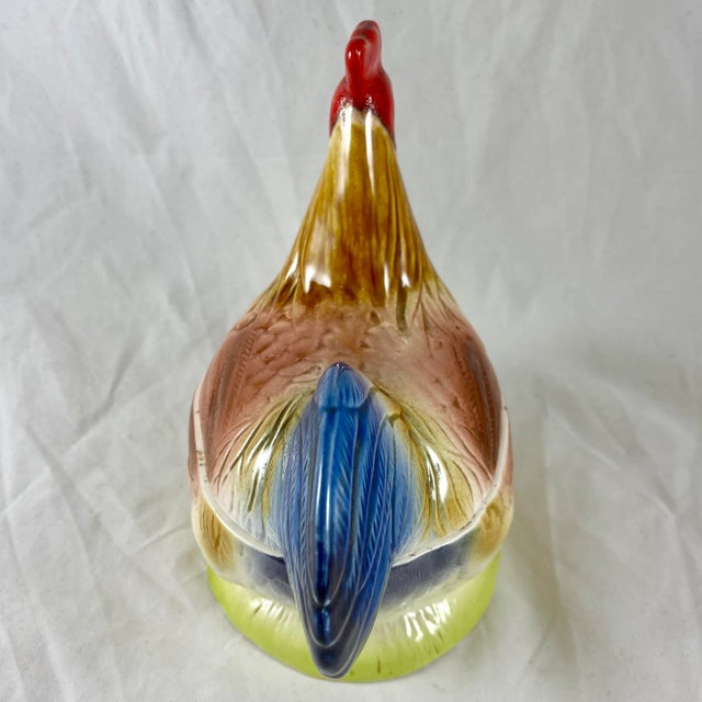 1950s French Faience Figural Hen Pâté Terrine, Michel Caugant For Sale - Image 5 of 11