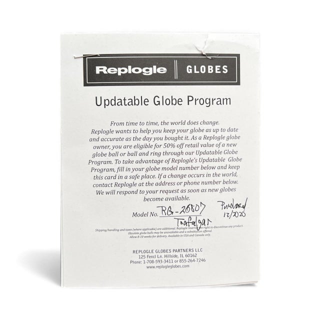 Replogle “World Classic” Floor Globe on Tall Black Metal Stand – Model Rg-2807 “Trafalgar” For Sale In Washington DC - Image 6 of 6