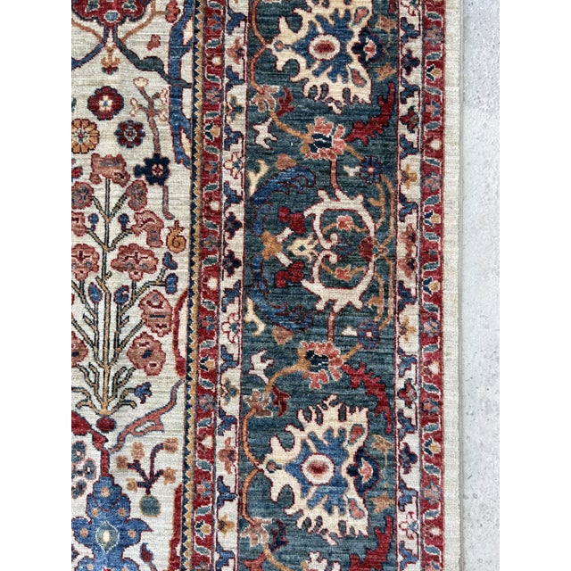 Ivory Blue Persian Bakhshaish Design Hand-Knotted Rug, 09'00 X 11'08 For Sale - Image 4 of 10
