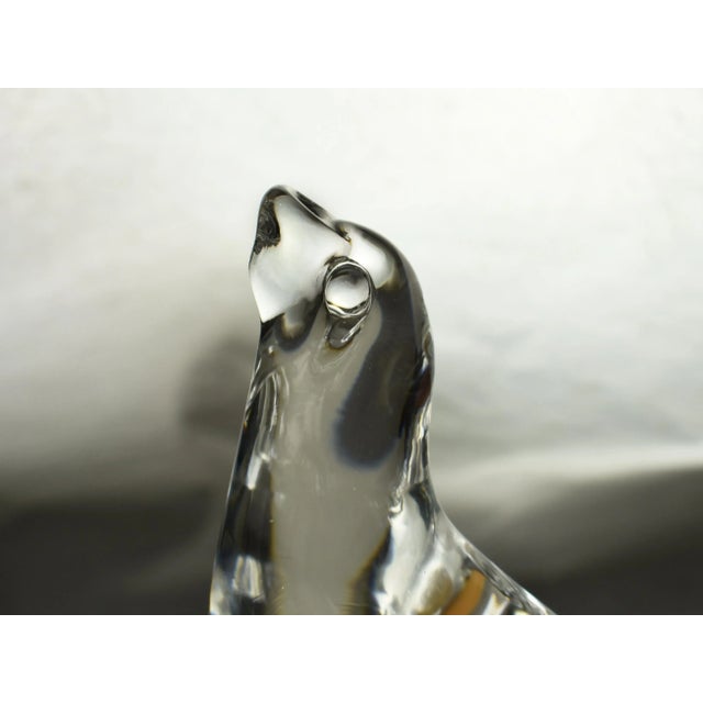 Late 20th Century Vintage Crystal Blown Swan and Seal Figurines - 2 Pieces For Sale - Image 5 of 9