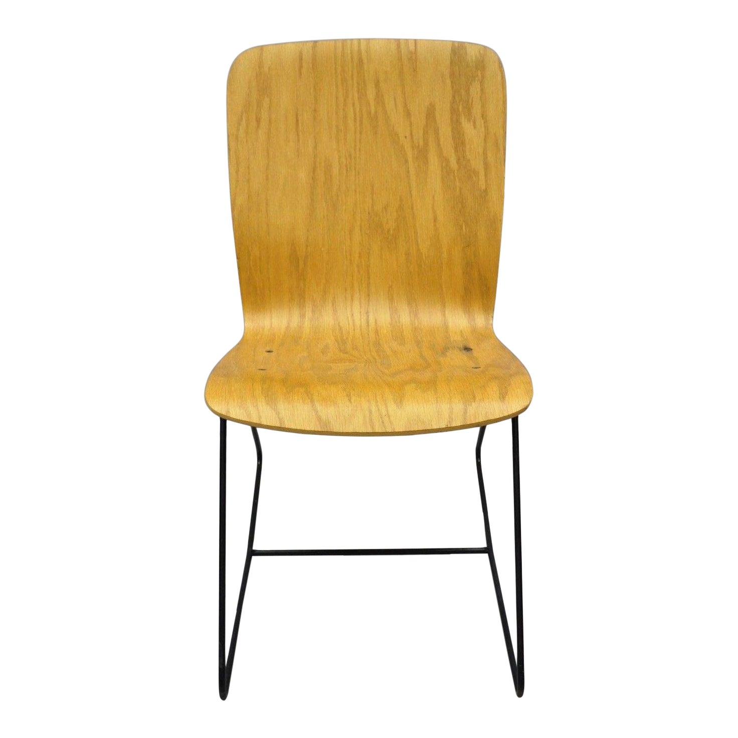 Vintage Mid Century Modern Bent Plywood Iron Base Tilt Back Side Chair Chairish