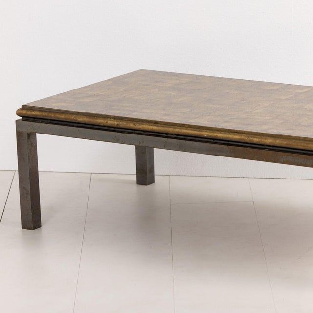 Mid 20th Century Mid 20th Century Attributed to French Maison Jansen Bronze and Églomisé Coffee Table For Sale - Image 5 of 18
