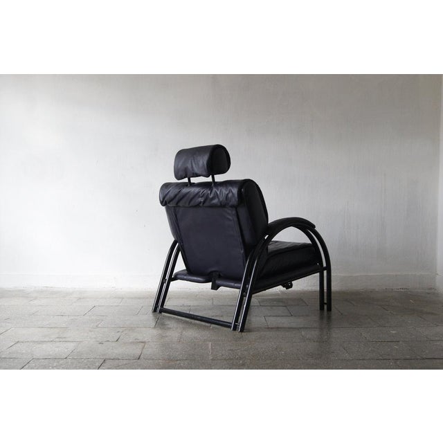 Ettore Sottsass Vintage Italian Lounge Chair in Leather For Sale - Image 4 of 15