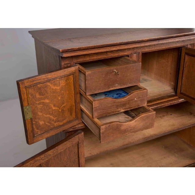 19th Century French Oak Two-Part Cabinet in the Louis XIII Style For Sale - Image 12 of 12