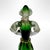 Glass Vintage Italian Murano Glass Lady Peasant Figurine – Hand-Blown Mid-Century Venetian Green Art Glass For Sale - Image 7 of 9