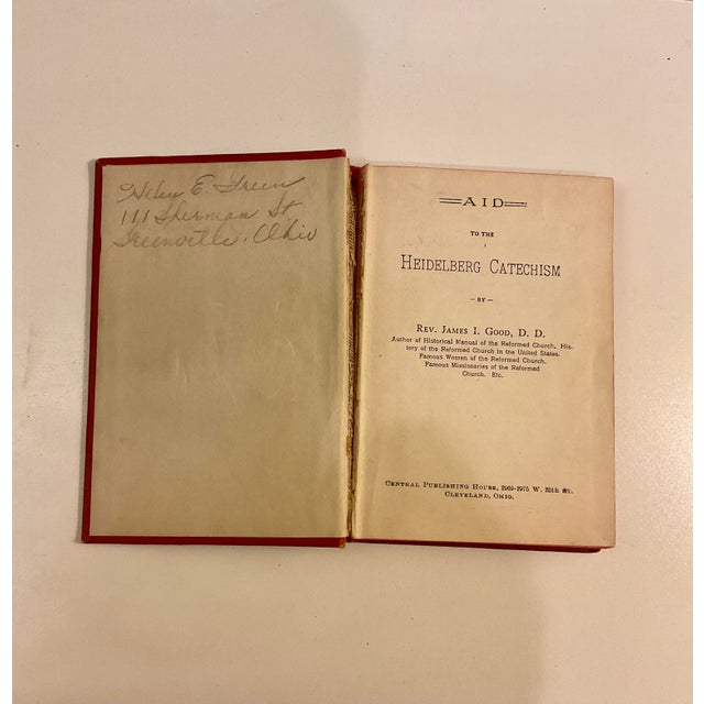 Religious Vintage Aid to the Heidelberg Catechism Red Cloth Religious Book For Sale - Image 3 of 7