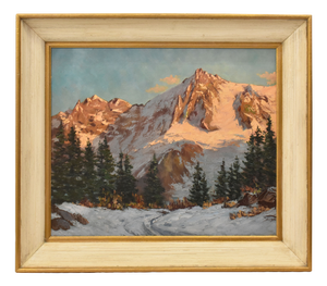 Unknown, Mountain with Snow Alps, 1890s, Oil on Canvas
