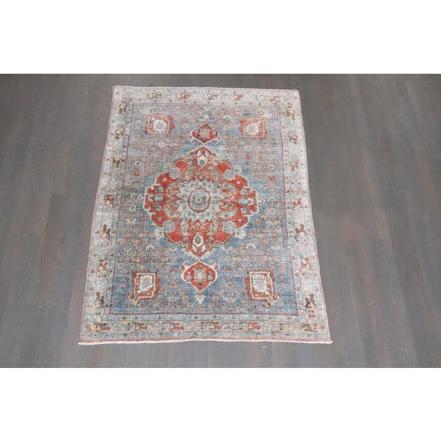 Early 20th Century Persian Antique Zabihi Collection Bidjar Accent Small Rug - 3'8" x 5'2" For Sale - Image 5 of 8