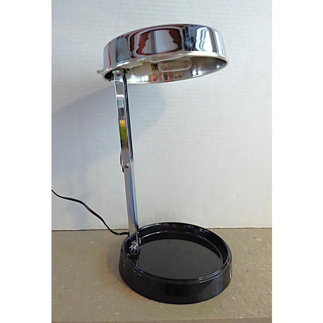 Metal Streamline Modern Gei Folding Table Desk Lamp by Enrique Aparicio Spain 1960 For Sale - Image 7 of 14
