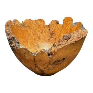 Vintage Maurice Gamblin Hand Turned Spalted Maple Burl Bowl ~ Signed