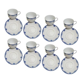 Saint Cloud by Ceralene Limoges China Cups & Saucers - Set of 8 For Sale