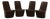 Monopod Leather Armchair Set in Dark Brown by Jasper Morrison for Vitra, Set of 4 For Sale