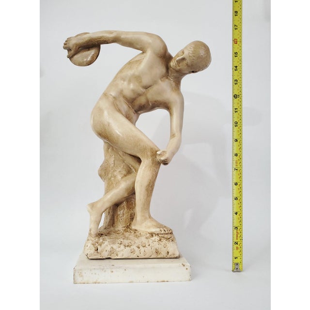 Mid 20th Century 1950s Plaster Discobolus Table Sculpture Statue For Sale - Image 5 of 13