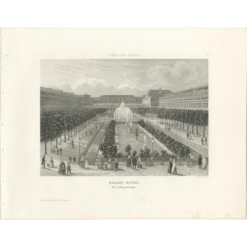 Paris Views: Palais Royal, Bourse, 1855, Engravings, Set of 6 For Sale - Image 6 of 11
