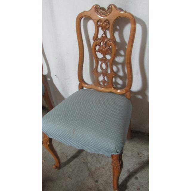 Rococo 1940s French Set Dining Room Chairs Carved Rococo For Sale - Image 3 of 12