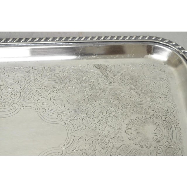 Vintage Black Starr & Gorham Silver Plated Narrow Serving Platter Bar Tray For Sale - Image 14 of 17