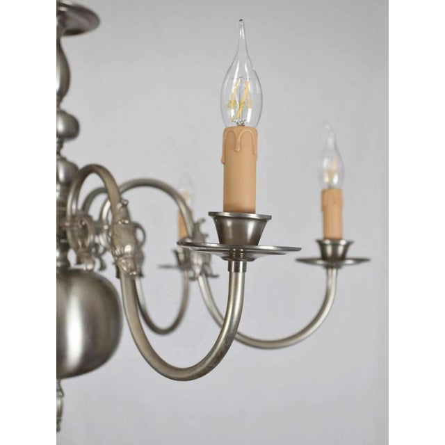 White Flemish Chandelier with Fish For Sale - Image 3 of 6