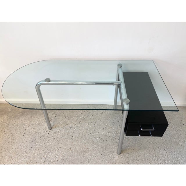 Postmodern Glass and Chrome Desk by Mirto Zocca for Halifax, 1980s For Sale - Image 6 of 16