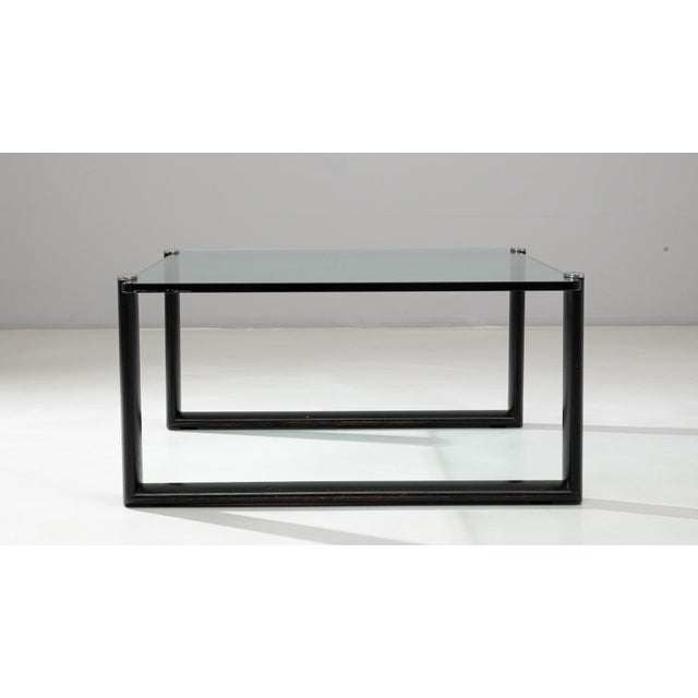 20th Century Italian Glass Coffee Table On Wooden Base For Sale In Greensboro - Image 6 of 18
