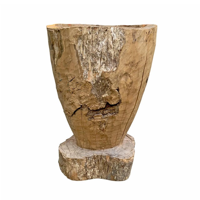 Wood Large 19th Century Wooden Mortar For Sale - Image 7 of 13