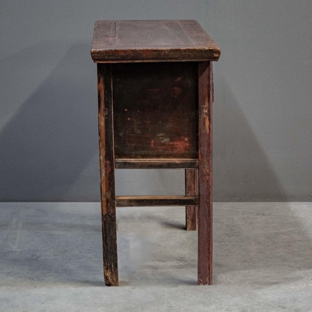 Red Antique Chinese Early 1900s Old Red Lacquer Altar Table For Sale - Image 8 of 12