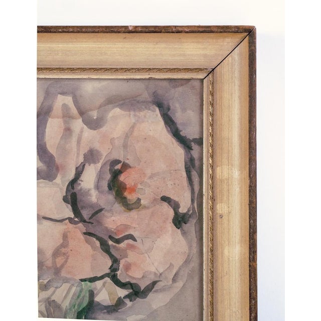 Mid-Century Modern Mid-20th Century Watercolor Floral Still Life by e.m. Boehm For Sale - Image 3 of 5