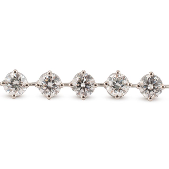 950 Platinum CTW Lab Grown Diamond Pin Hinge Link Tennis Chain Necklace For Sale - Image 4 of 8