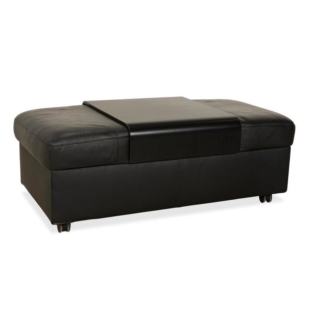 Arion Ottoman in Black Leather from Stressless For Sale - Image 14 of 14