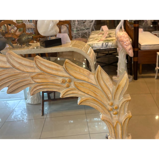 Tan Vintage Serge Roche Style Palm Beach Frond Leaf Leaves Tree Wall Mirror For Sale - Image 8 of 8
