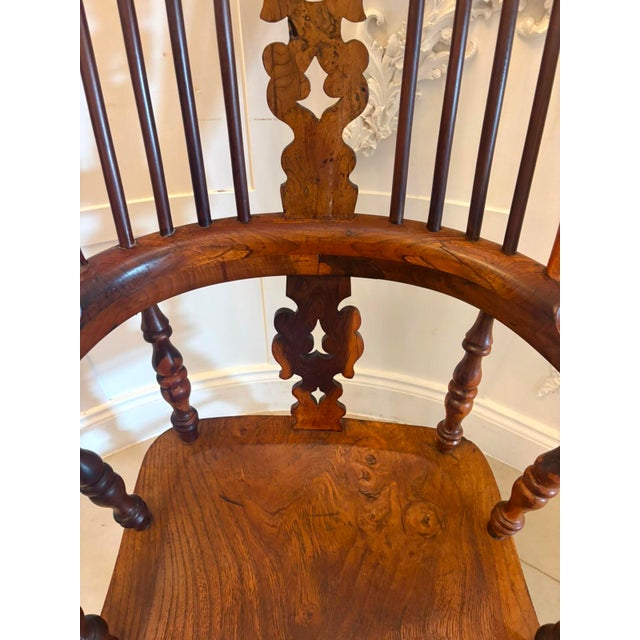 Antique English Yew Wood Windsor Hoop Back Armchair, 1860 For Sale - Image 12 of 15