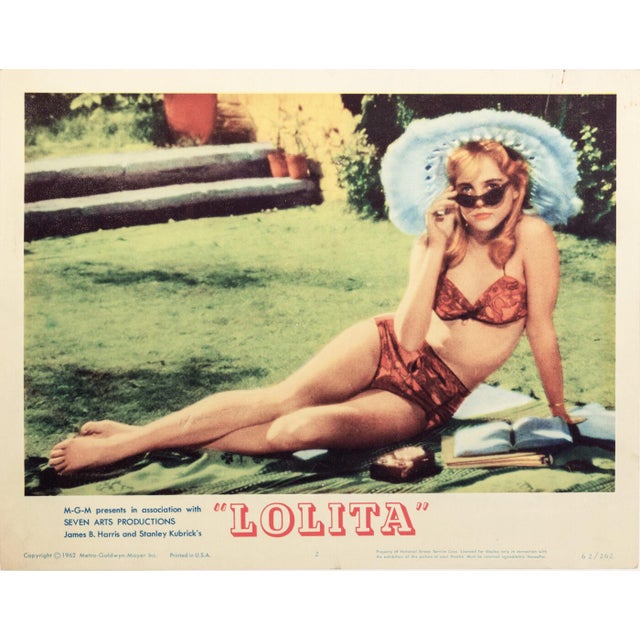 Lolita 1962 Original Vintage Cinema Lobby Card Framed In Black. Extra Large 10x14" inches / 25x36 cm paper size 17x21"...