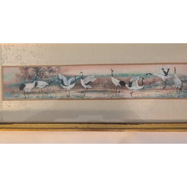 Chinese Dancing Cranes in a Wetland For Sale - Image 3 of 5