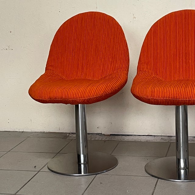 Metal Space Age Metal and Fabric Chairs, 1970s, Set of 4 For Sale - Image 7 of 7