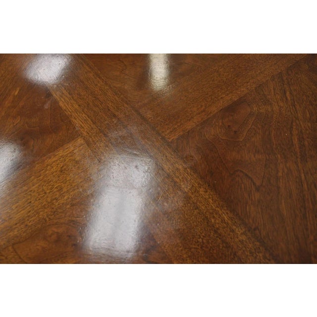 Wood Vintage Lane Mid Century Modern Walnut Octagonal Stretcher Base Coffee Table For Sale - Image 7 of 10