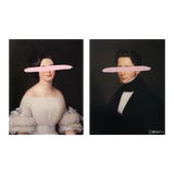 Image of Josh Young Design House "Emma & Eugene" Mixed Media Painting For Sale