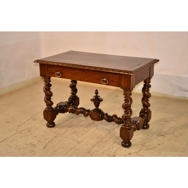 19th Century Walnut Library Table For Sale - Image 4 of 15